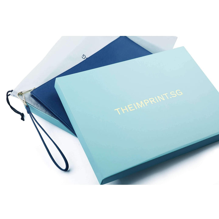 Black - Small Saffiano Pouch - THEIMPRINT