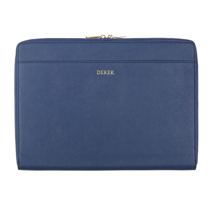 navy Saffiano customised laptop sleeve