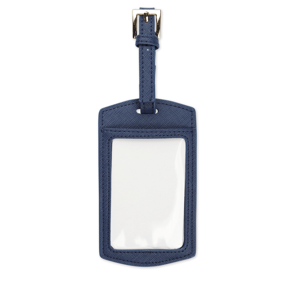 Navy - Saffiano Luggage Tag - THEIMPRINT