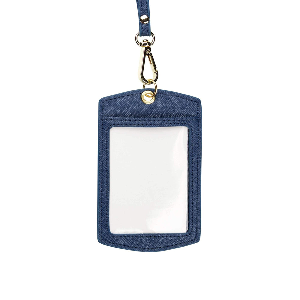 Navy - Saffiano ID Cardholder Lanyard - THEIMPRINT
