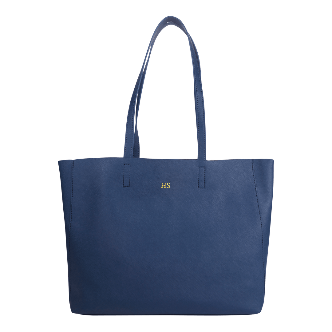 Navy - Saffiano Tote Bag - THEIMPRINT