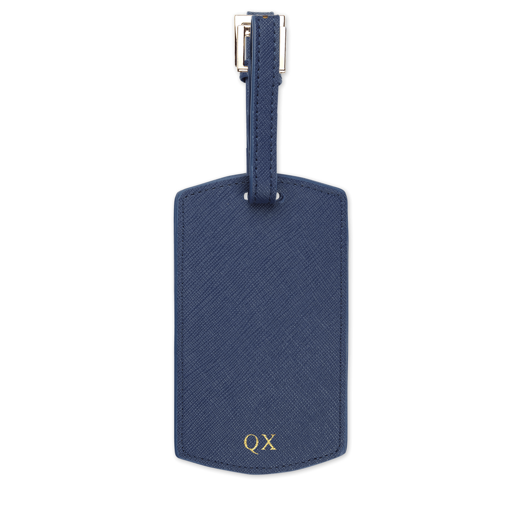 Navy - Saffiano Luggage Tag - THEIMPRINT