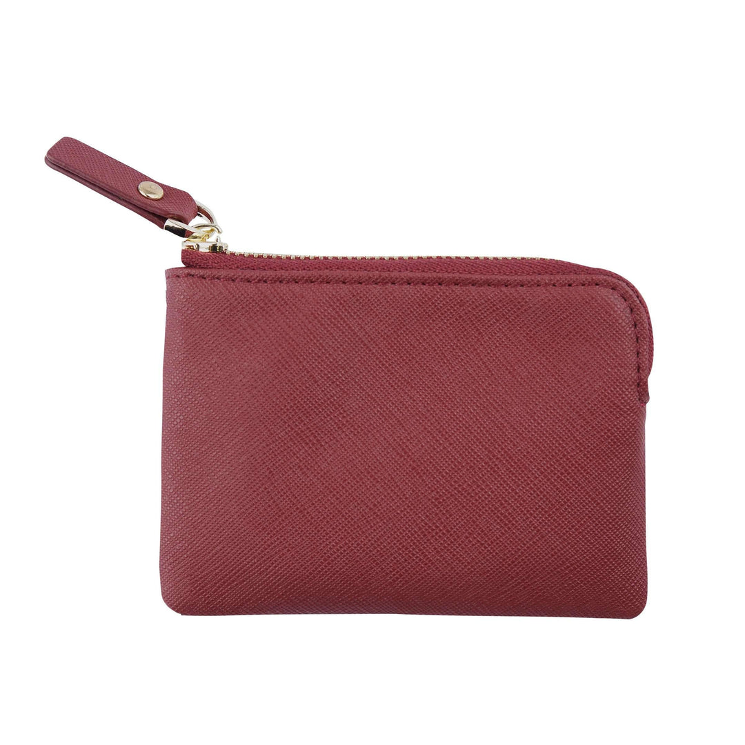 Burgundy - Saffiano Coin Pouch - THEIMPRINT