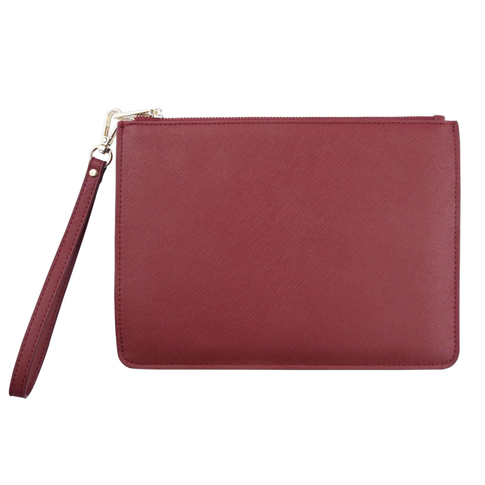 Burgundy - Small Saffiano Pouch - THEIMPRINT