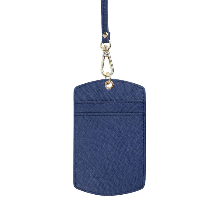 Navy - Saffiano ID Cardholder Lanyard - THEIMPRINT