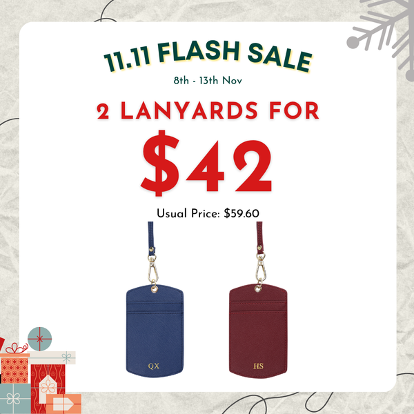 [11.11 SPECIAL] - 2 Saffiano ID Cardholder Lanyard for $42