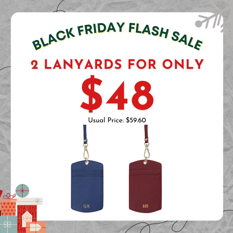 [Black Friday Special] - 2 Saffiano ID Cardholder Lanyard for $48