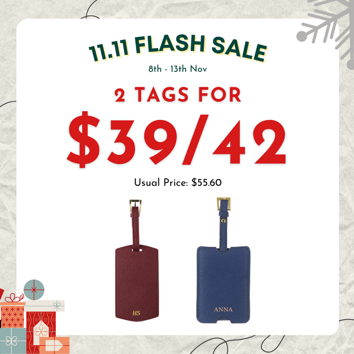 [11.11 SPECIAL] - 2 Saffiano Luggage Tag for $39/42