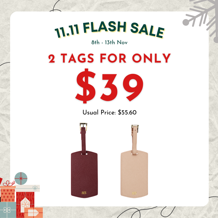 11.11 FLASH DEALS - 2 Saffiano Luggage Tag for $39