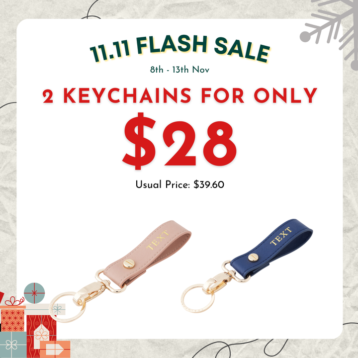 11.11 FLASH DEALS - 2 Saffiano Keychain for $28