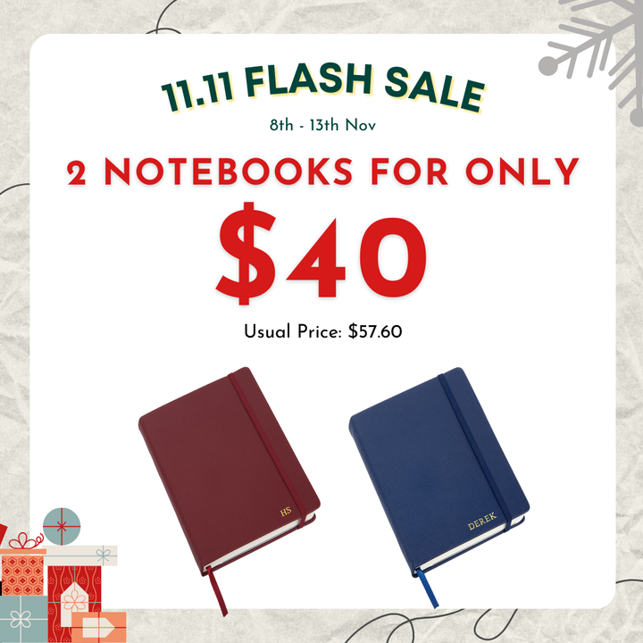 11.11 FLASH DEALS - 2 Saffiano A5 Notebook for $40