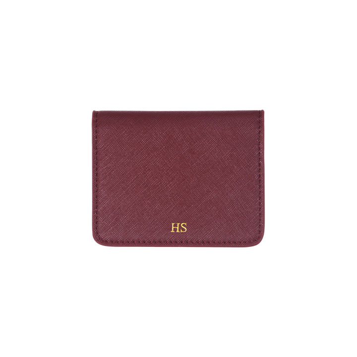 Burgundy - Saffiano Bifold Cardholder