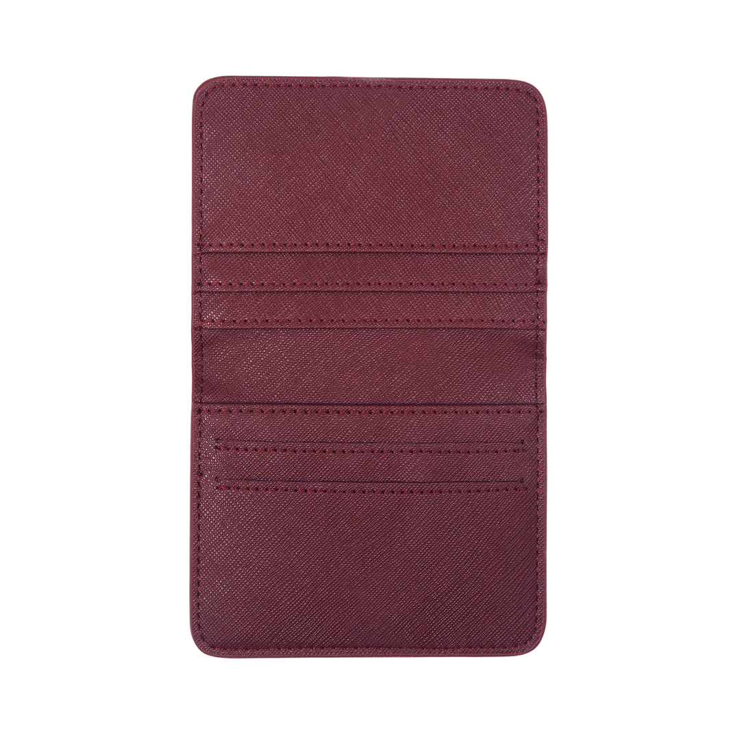 Burgundy - Saffiano Bifold Cardholder