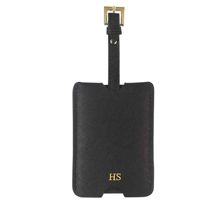 Black - Saffiano Luggage Tag with Sleeve