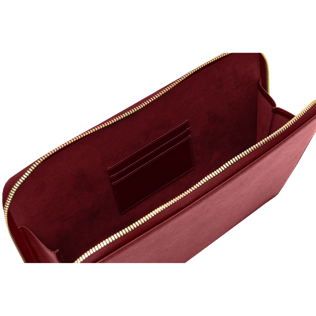 Burgundy - Large Saffiano Pouch