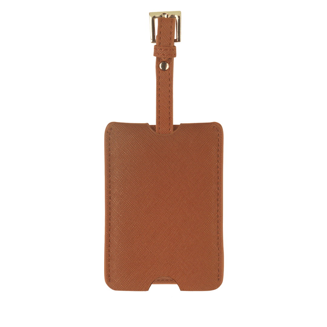 Caramel - Saffiano Luggage Tag with Sleeve
