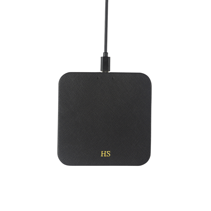 Black - Saffiano Wireless Charging Pad