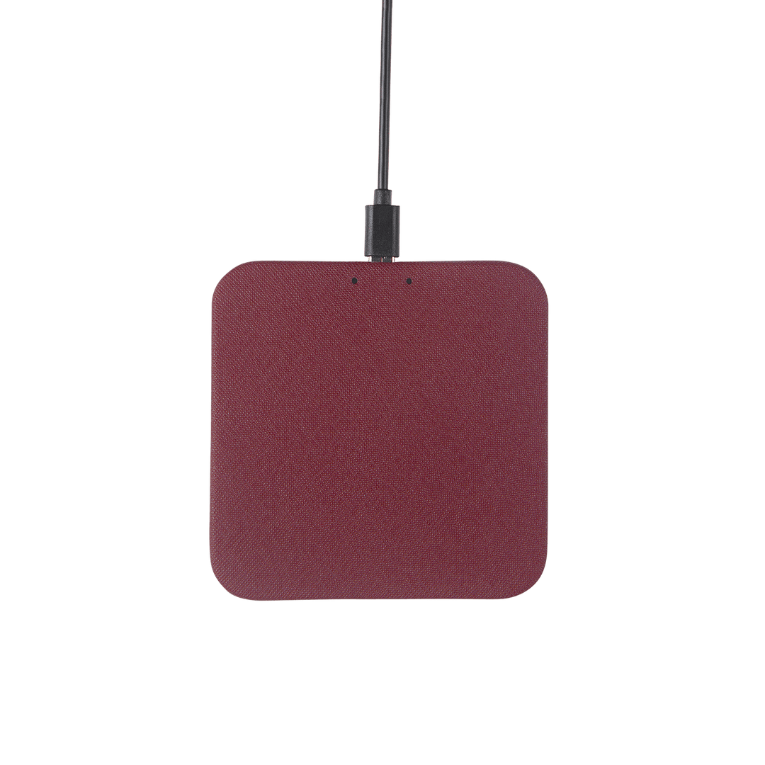 Burgundy - Saffiano Wireless Charging Pad