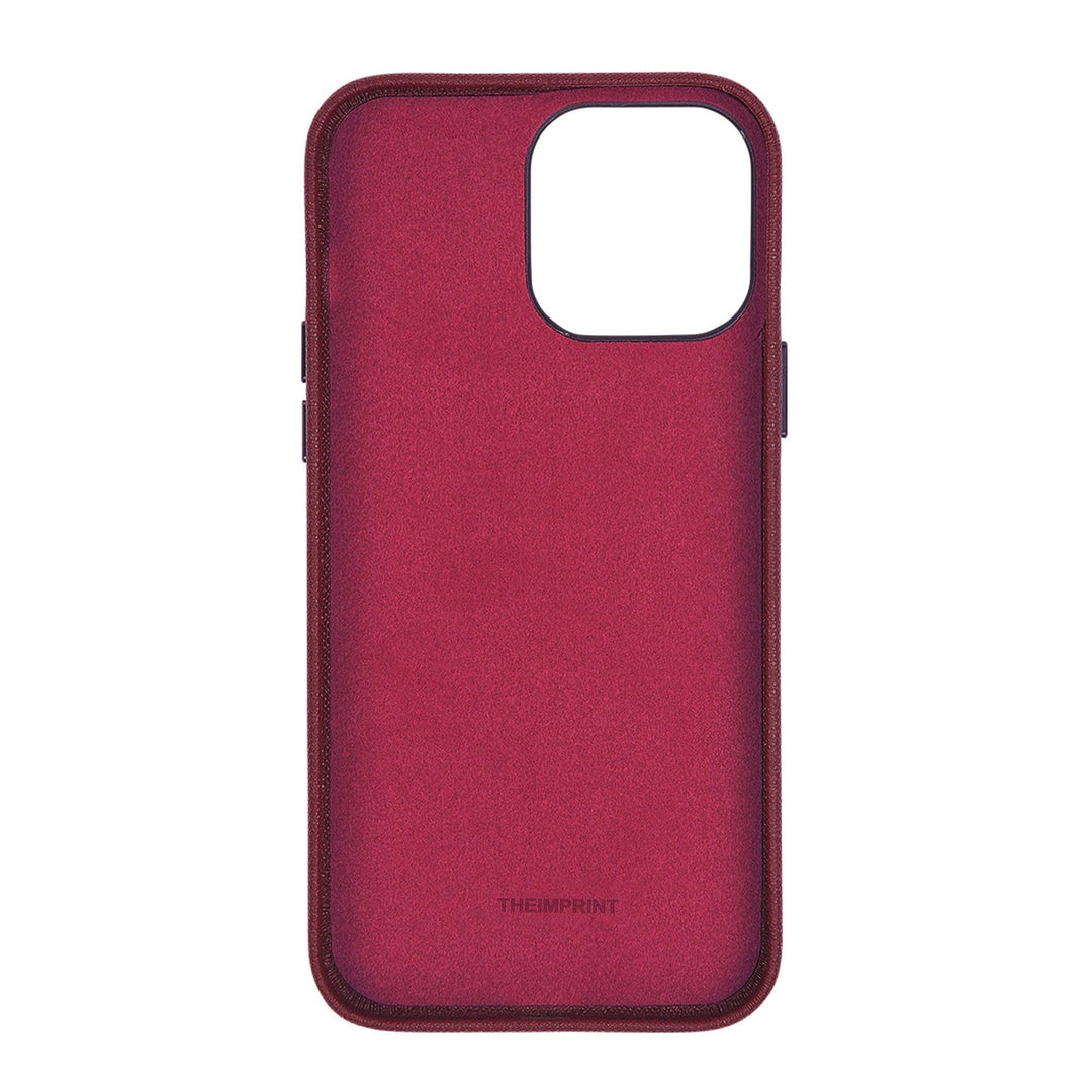 Burgundy - iPhone 14 Series Full Wrap Saffiano Phone Case - THEIMPRINT