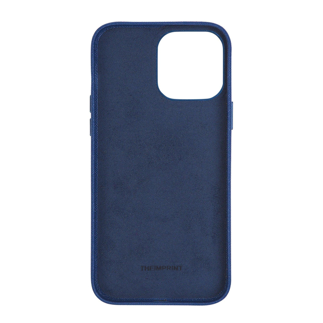 Navy - iPhone 14 Series Full Wrap Saffiano Phone Case - THEIMPRINT