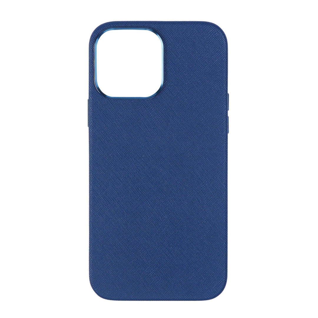 Navy - iPhone 14 Series Full Wrap Saffiano Phone Case - THEIMPRINT