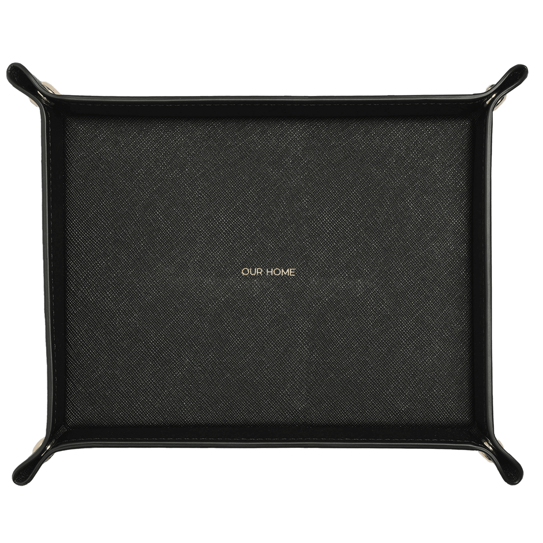 Saffiano Leather Tray - Black