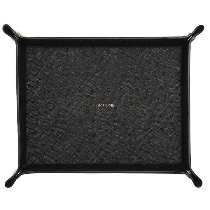 Saffiano Leather Tray - Black