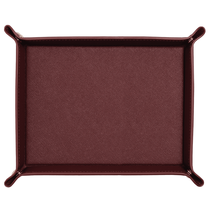 Saffiano Leather Tray - Burgundy