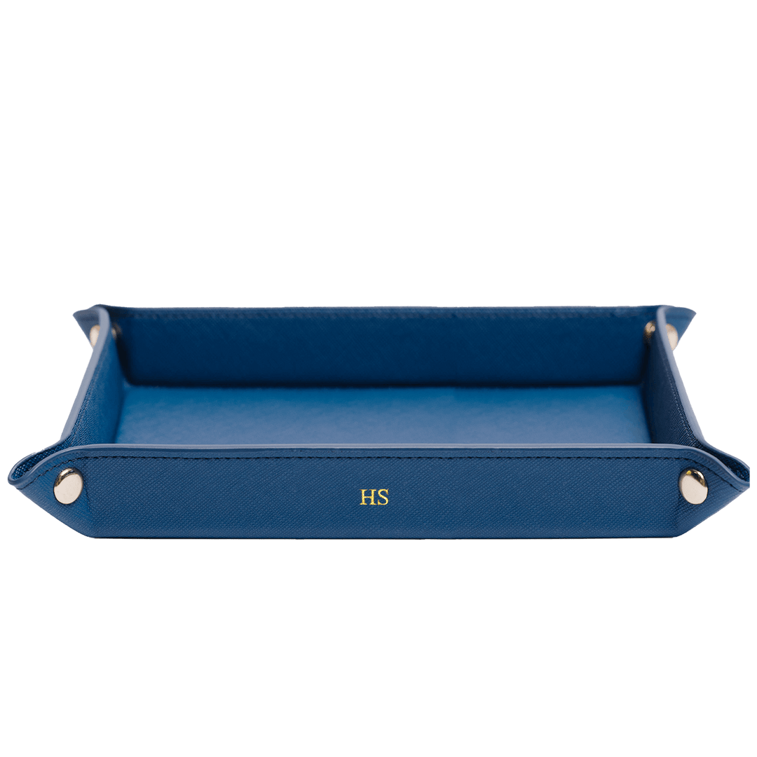 Saffiano Leather Tray - Navy