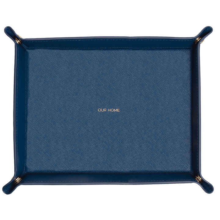 Saffiano Leather Tray - Navy