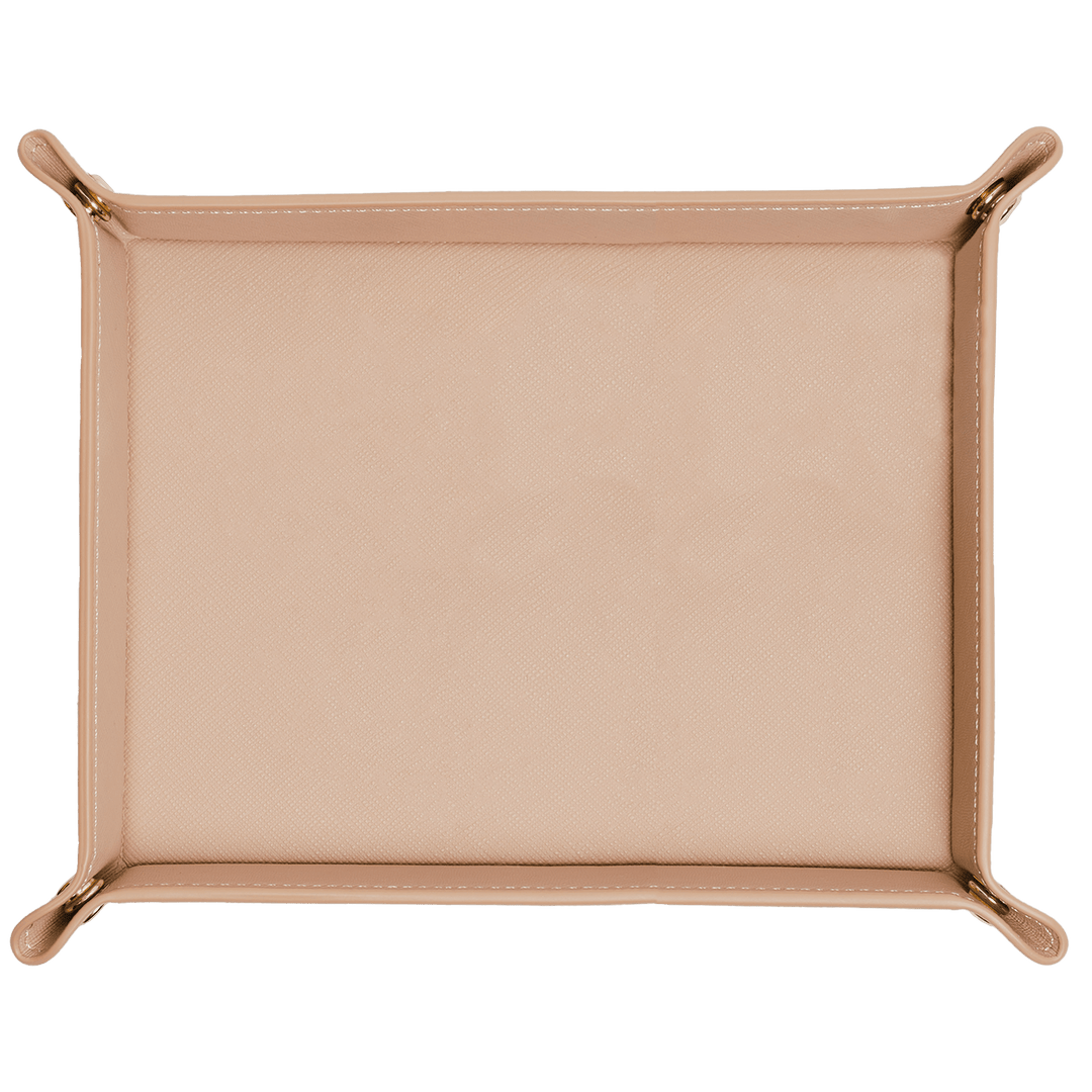 Saffiano Leather Tray - Nude