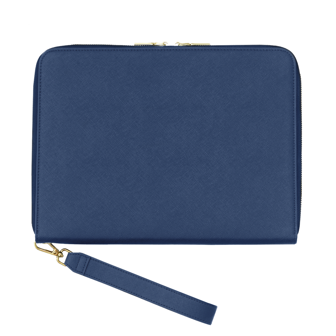 Navy - Large Saffiano Pouch