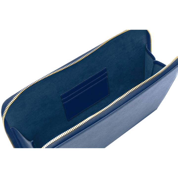 Navy - Large Saffiano Pouch