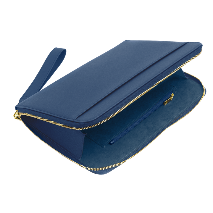 Navy - Large Saffiano Pouch