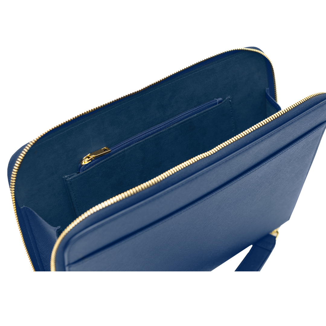 Navy - Large Saffiano Pouch