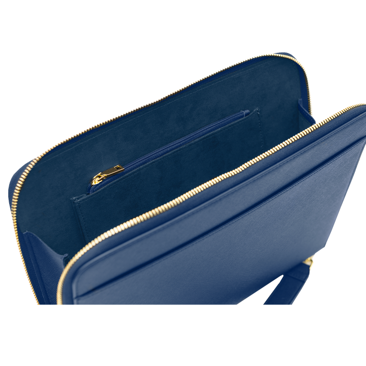 Navy - Large Saffiano Pouch