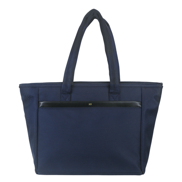 Cloud tote bag in navy and customised with gold text