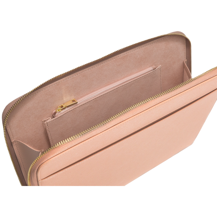 Nude - Large Saffiano Pouch