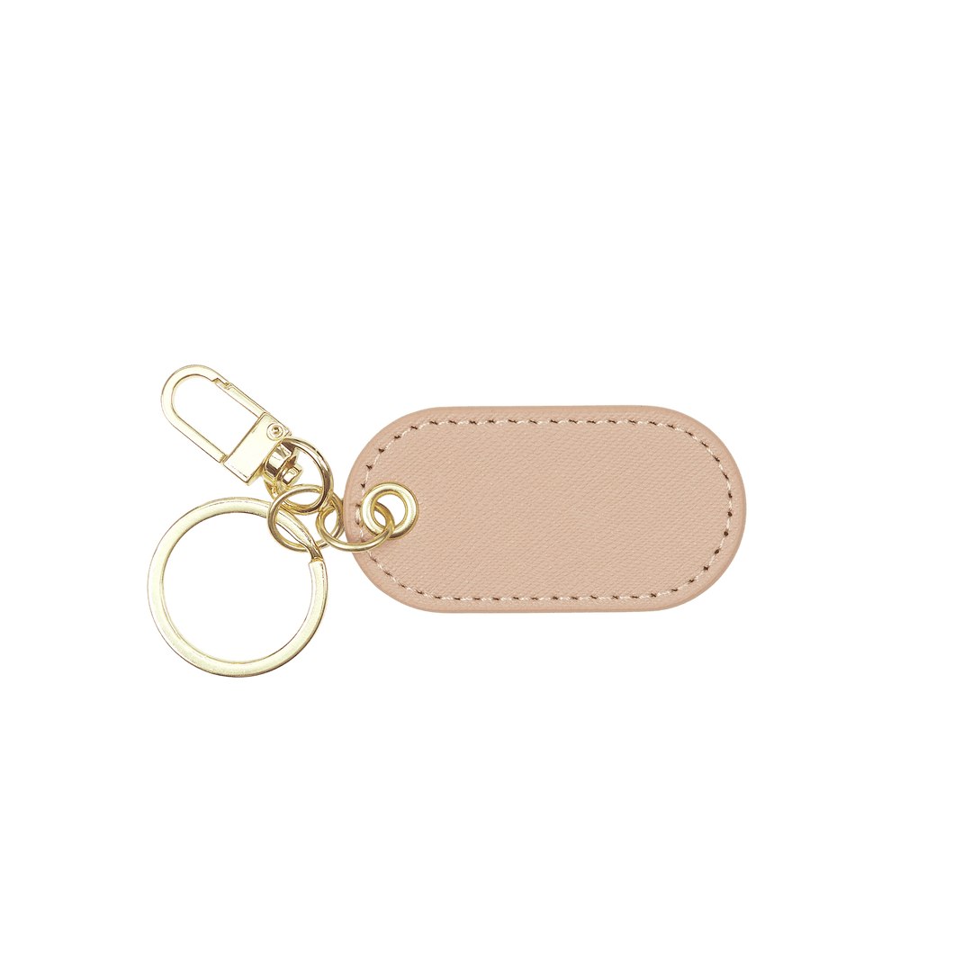 Nude - Saffiano Oval Keychain
