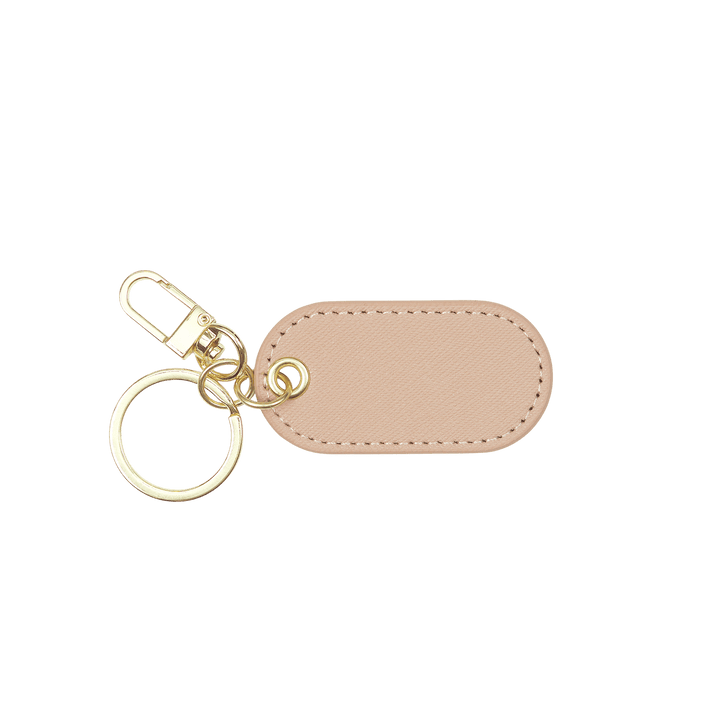 Nude - Saffiano Oval Keychain