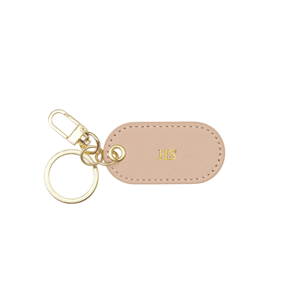Nude - Saffiano Oval Keychain
