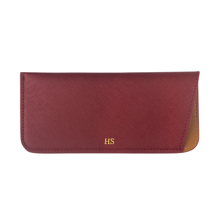 Burgundy - Saffiano Spectacle Pouch