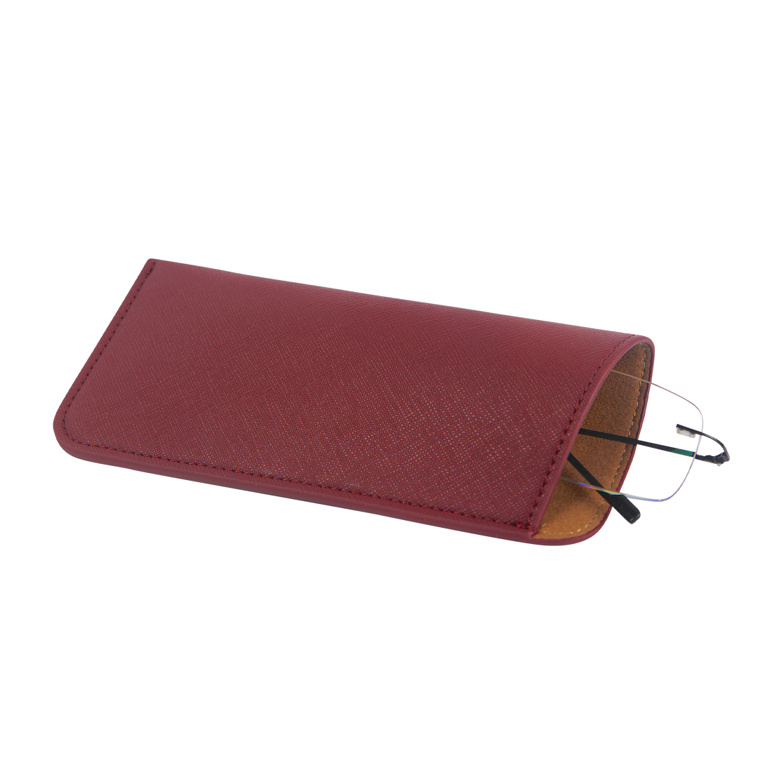 Burgundy - Saffiano Spectacle Pouch