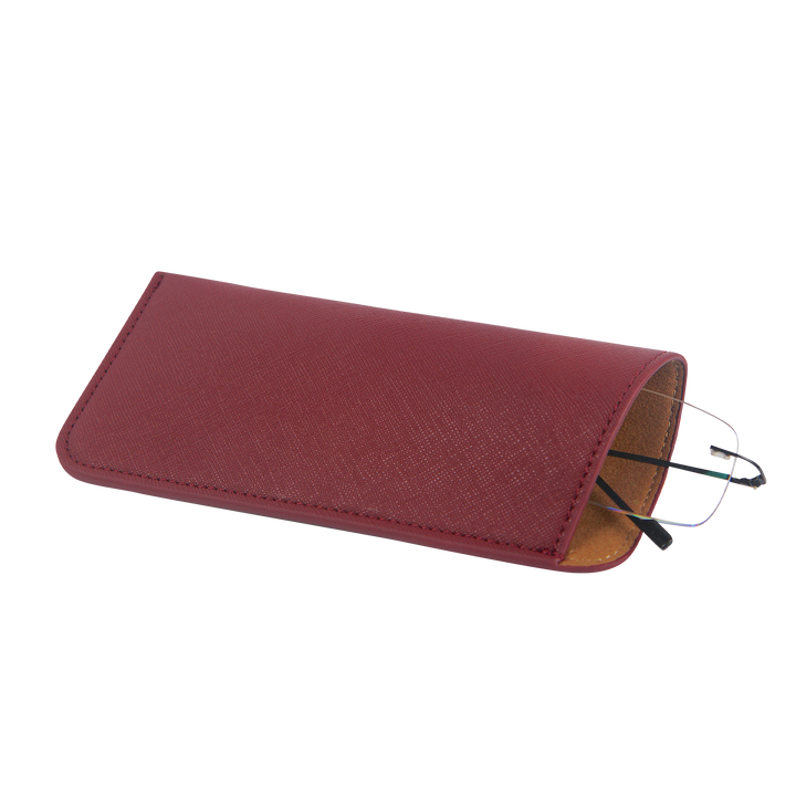 Burgundy - Saffiano Spectacle Pouch