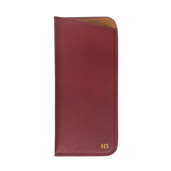 Burgundy - Saffiano Spectacle Pouch