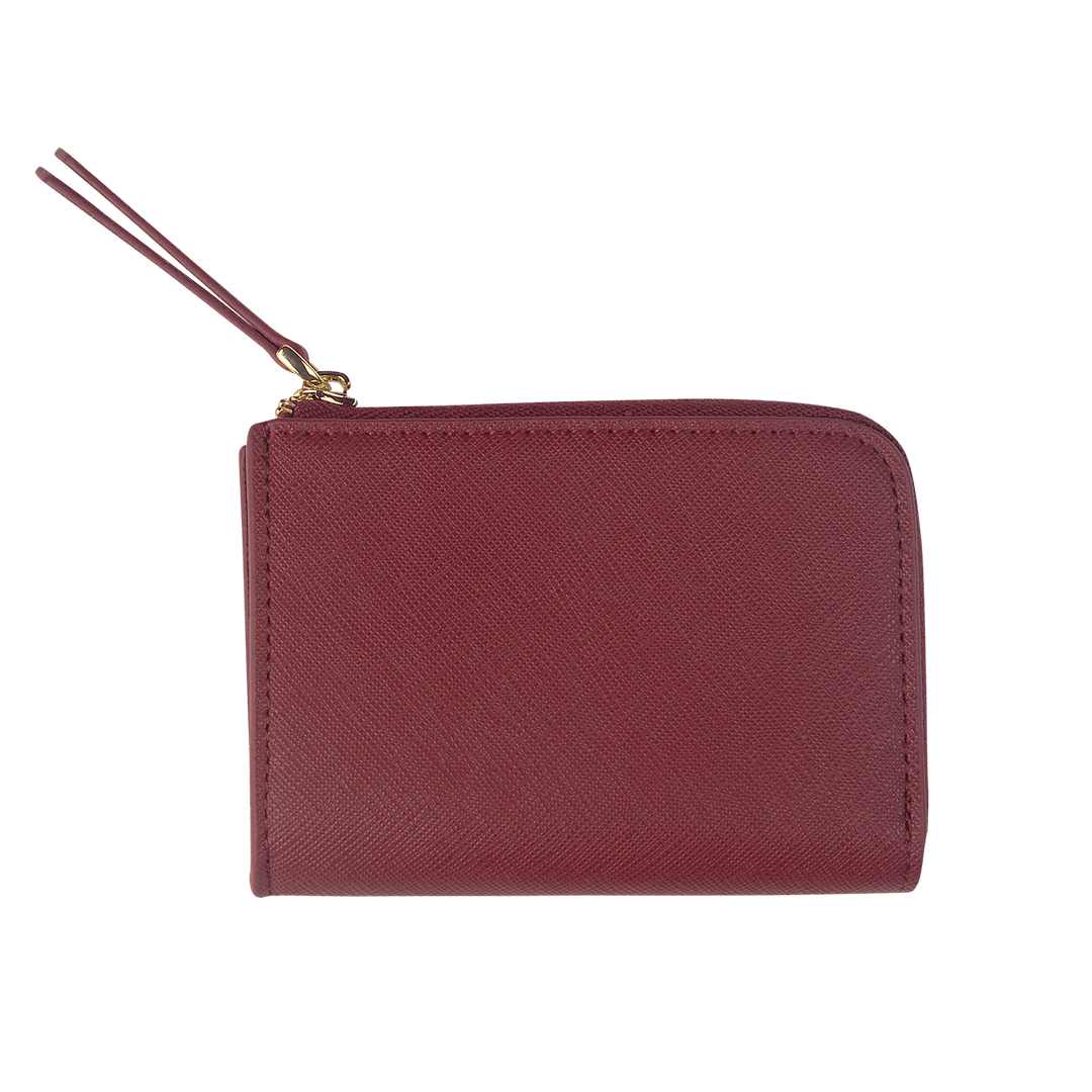 Burgundy - Saffiano Zip Wallet