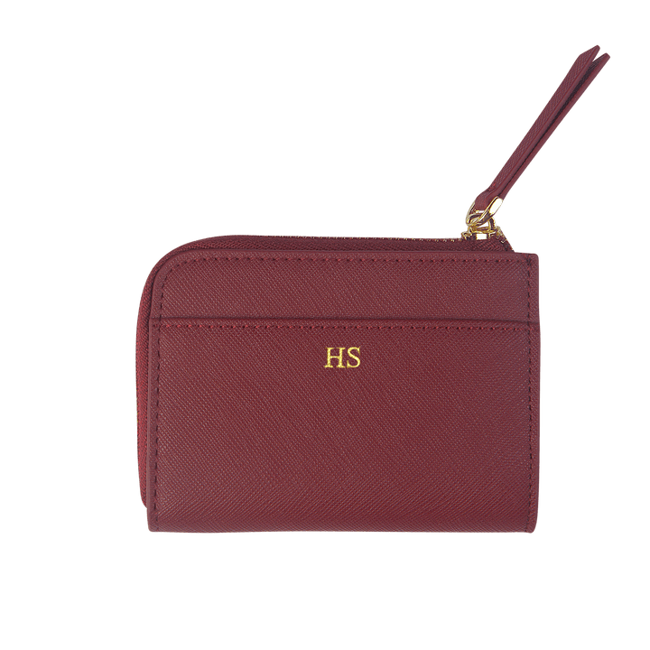 Burgundy - Saffiano Zip Wallet