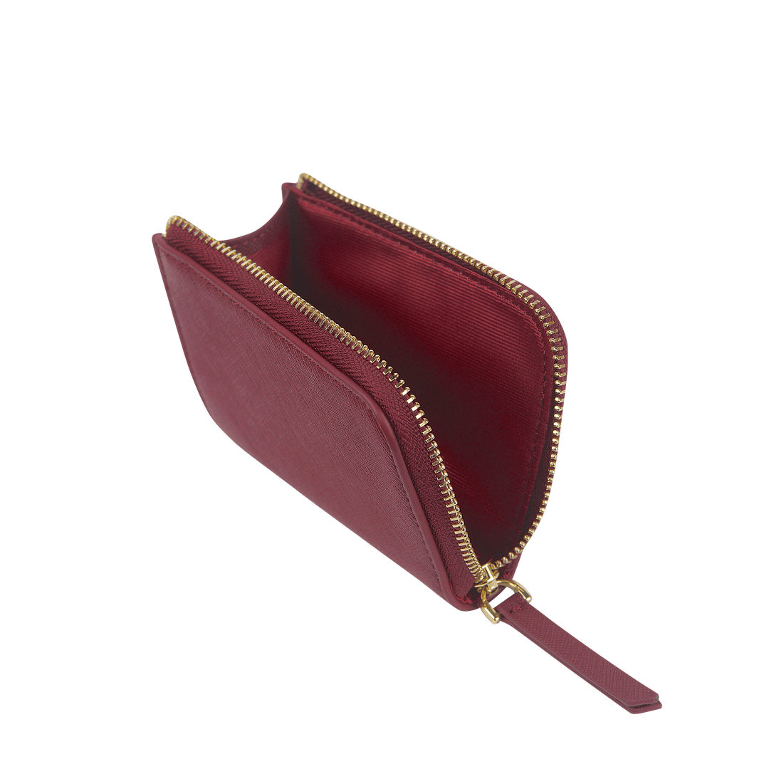 Burgundy - Saffiano Zip Wallet