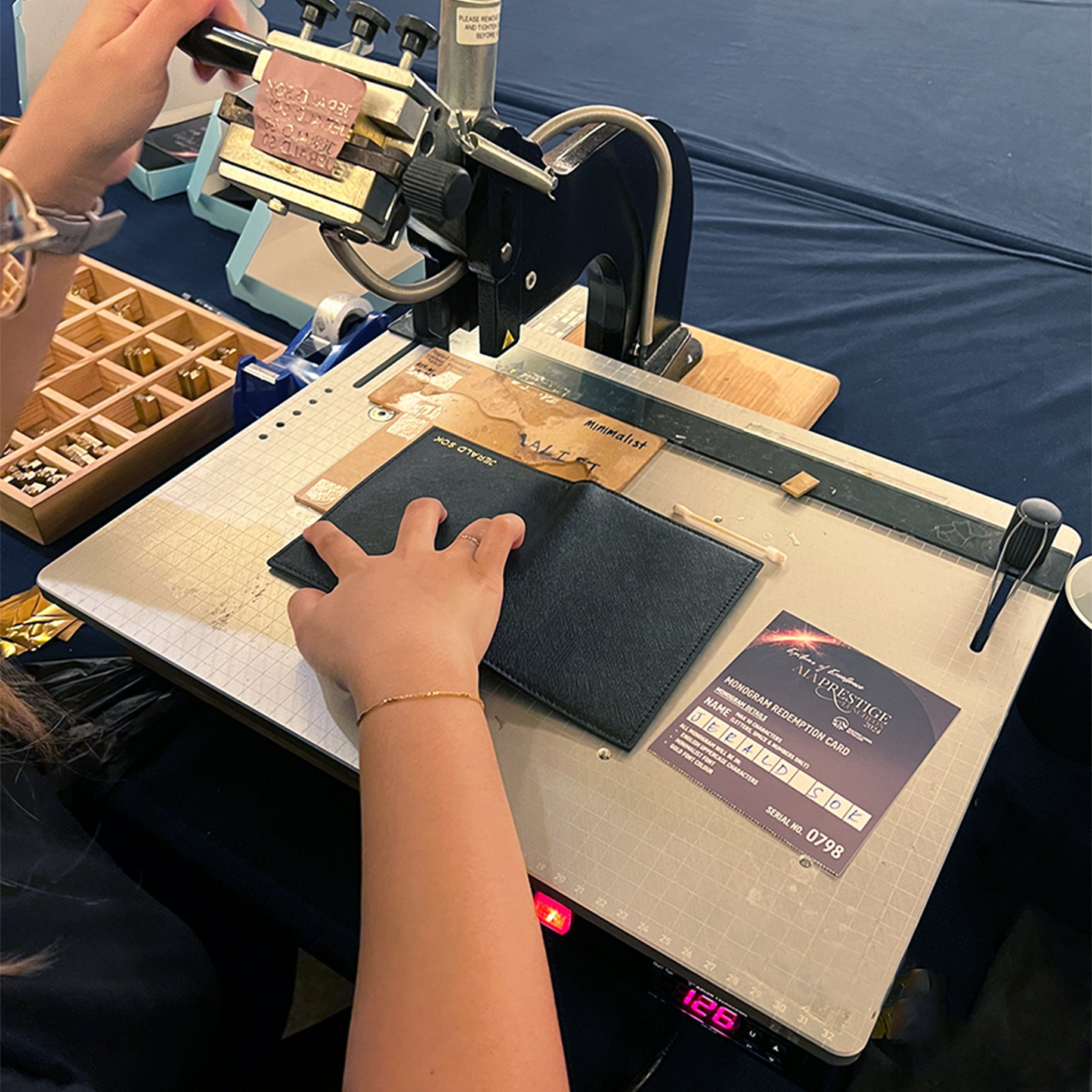 On-site personalisation of a premium corporate gift by THEIMPRINT