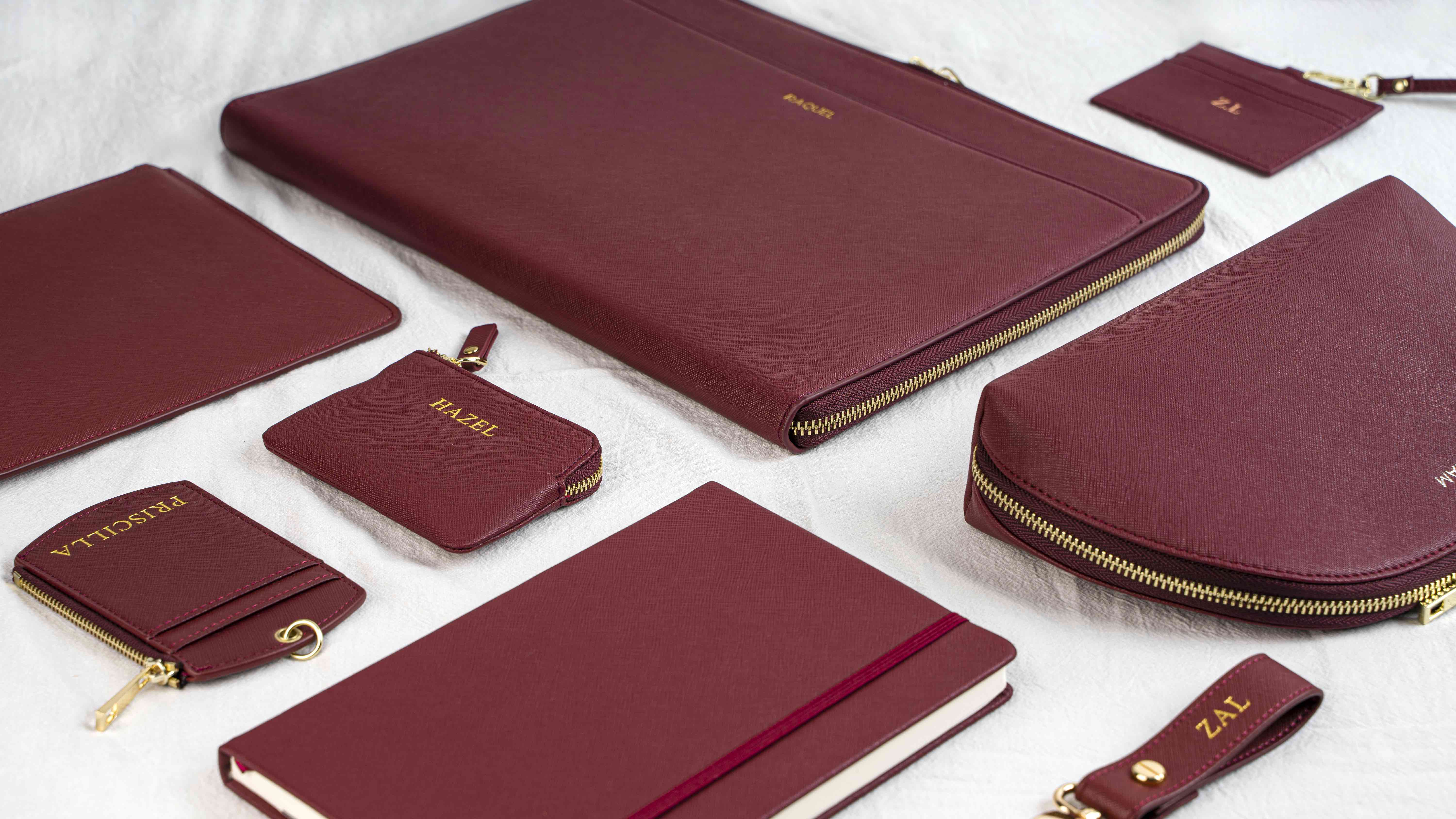 customised corporate gifts in burgundy